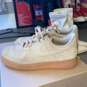 Nike beige suede Air Force ones! limited edition